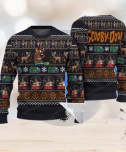 Scooby Doo With Snowman Sleigh Deer Car Pattern Xmas Sweaters