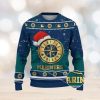 Seattle Mariners Logo Wearing Santa Hat Trending Christmas Gift AOP Ugly Christmas Sweater Men Women Winter Gift