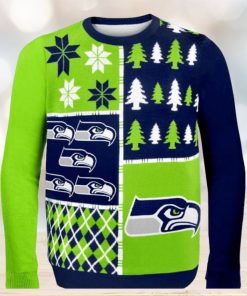 Seattle Seahawks Busy Block Nfl Ugly Christmas Sweaters