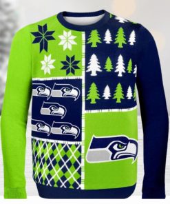 Seattle Seahawks Busy Block Nfl Ugly Christmas Sweaters