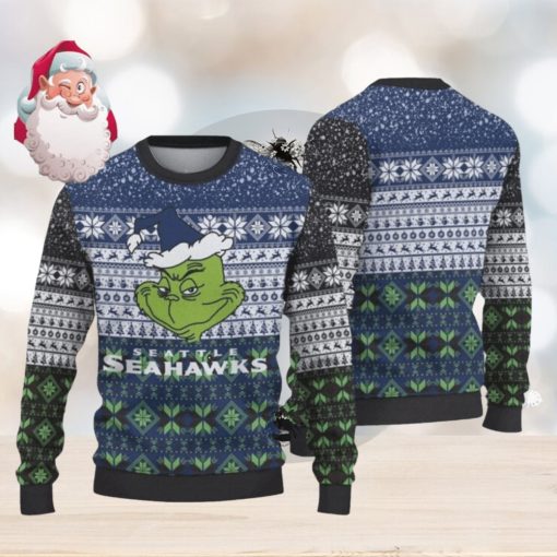 Seattle Seahawks Christmas Grinch AOP Sweater