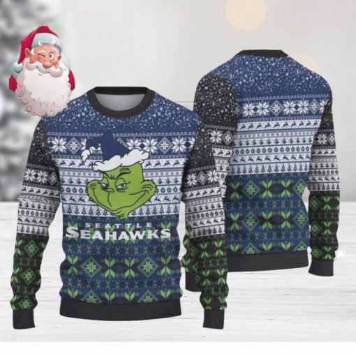 Seattle Seahawks Christmas Grinch AOP Sweater