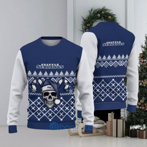 Seattle Seahawks Christmas Skull Ugly Christmas Sweaters