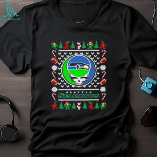 Seattle Seahawks Grateful Dead Ugly Christmas T Shirt