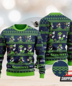 Seattle Seahawks Multi Mickey Ugly Christmas Sweaters