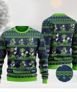 Seattle Seahawks Multi Mickey Ugly Christmas Sweaters