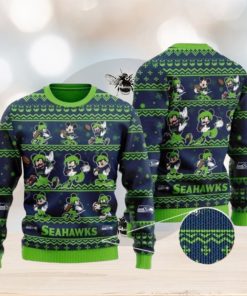 Seattle Seahawks Multi Mickey Ugly Christmas Sweaters