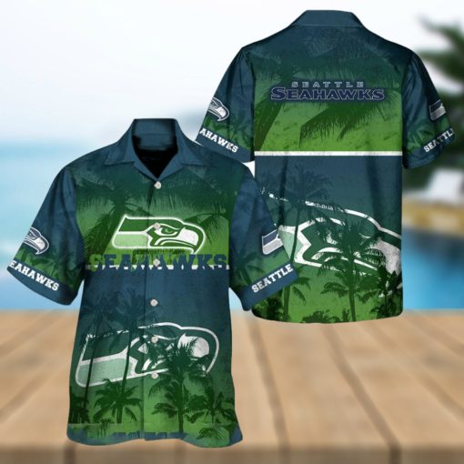 Seattle Seahawks Palm Hawaiian Shirt