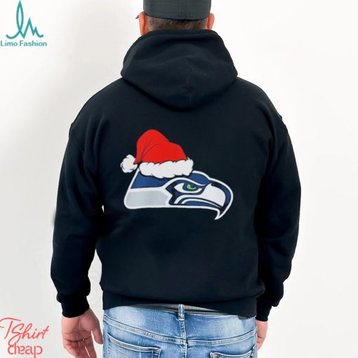 Seattle Seahawks logo Santa Hat Christmas 2023 Shirt