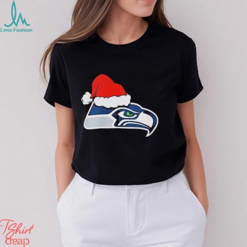 Seattle Seahawks logo Santa Hat Christmas 2023 Shirt