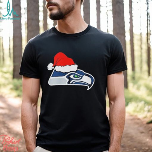 Seattle Seahawks logo Santa Hat Christmas 2023 Shirt