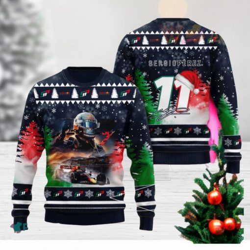 Sergio Perez 3D Christmas Sweater 2023