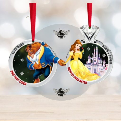 Set Of 2 Personalized Ornaments For Couple, Christmas Gift, Anniversary Gift Ideas