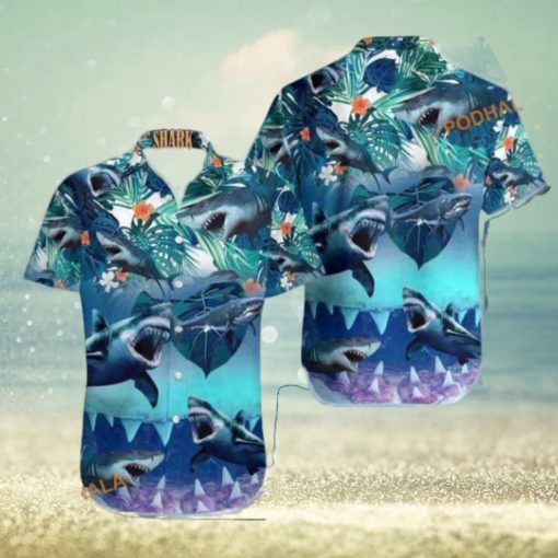 Shark Tropical Christmas Attire, Santa Claus Hawaiian Shirt