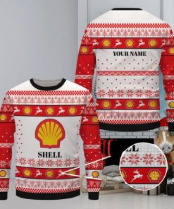 Shell Ugly Christmas Sweater, Xmas Gift Ideas For Fans Custom Name