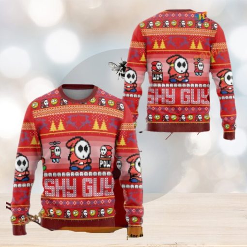 Shy Guy Mario Bros Funny Sweater, Creative Xmas Gifts for Video Gamers