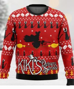 Silhouette Kiki’s Delivery Service Ugly Christmas Sweater 3D All Over Printed Christmas Sweater