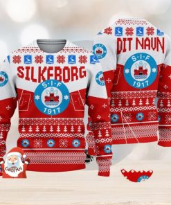 Silkeborg IF 3D Ugly Christmas Sweater Christmas Holiday Gift Custom Name For Men And Women