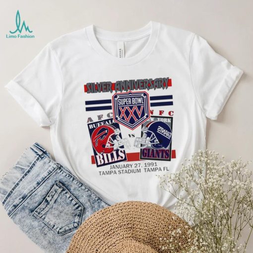 Silver anniversary Super Bowl XXV Buffalo Bills vs New York Giants shirt