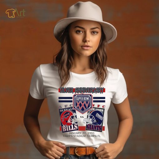 Silver anniversary Super Bowl XXV Buffalo Bills vs New York Giants shirt
