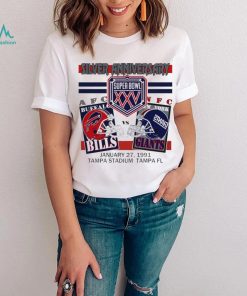 Silver anniversary Super Bowl XXV Buffalo Bills vs New York Giants shirt