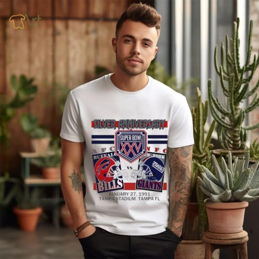 Silver anniversary Super Bowl XXV Buffalo Bills vs New York Giants shirt