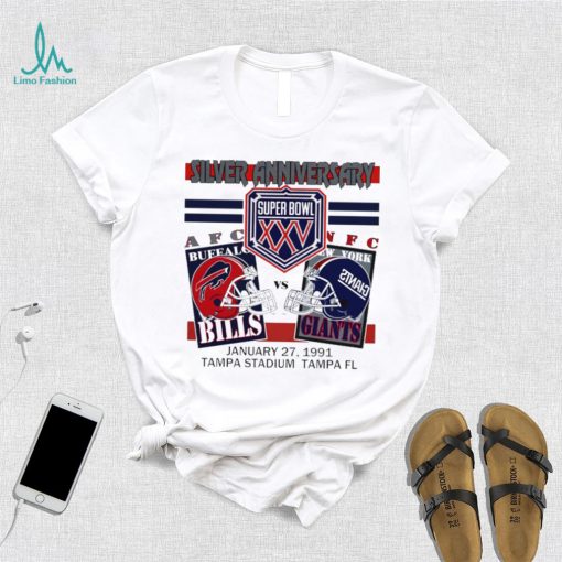 Silver anniversary Super Bowl XXV Buffalo Bills vs New York Giants shirt
