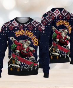 Skater Santa Claus Ugly Christmas 3D Ugly Christmas Sweater