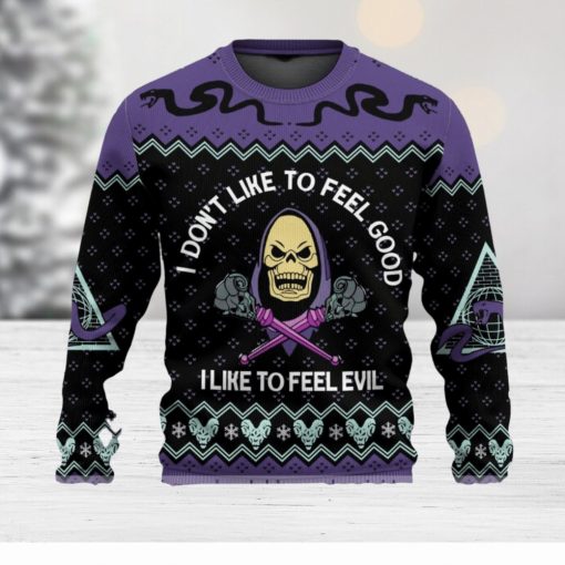 Skeletor He Man I Like To Feel Evil Christmas Custom Ugly Christmas Sweater