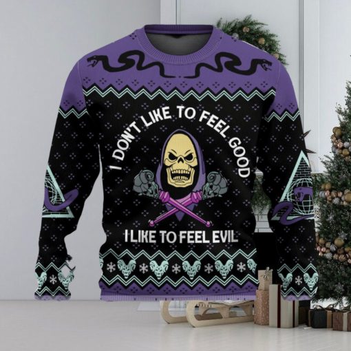 Skeletor He Man I Like To Feel Evil Christmas Custom Ugly Christmas Sweater