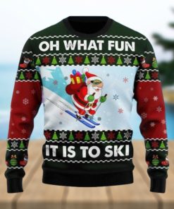 Skiing Oh What Fun Ugly Christmas Sweater