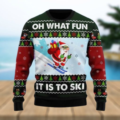 Skiing Oh What Fun Ugly Christmas Sweater