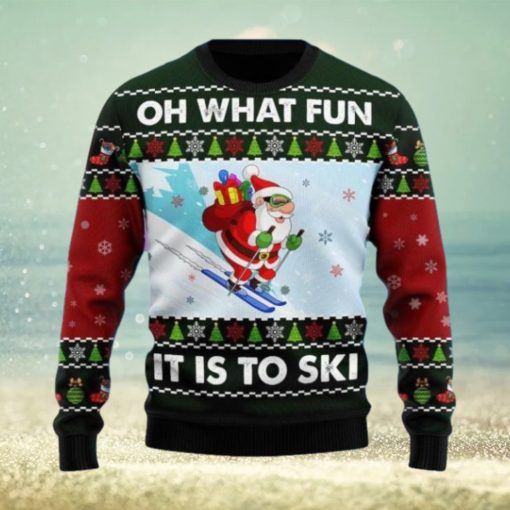 Skiing Oh What Fun Ugly Christmas Sweater