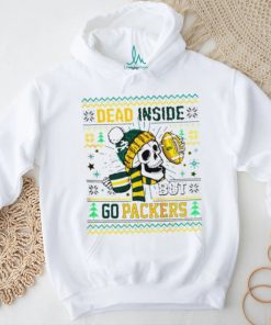 Skull dead inside but go Green Bay Packers Ugly Christmas shirt