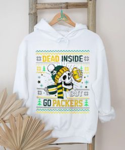 Skull dead inside but go Green Bay Packers Ugly Christmas shirt