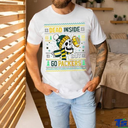 Skull dead inside but go Green Bay Packers Ugly Christmas shirt