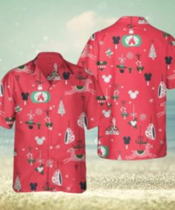Sleeping Beauty Castle Mickey Food Hawaiian Shirts Disney Parks Xmas Merry Aloha