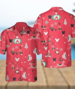 Sleeping Beauty Castle Mickey Food Hawaiian Shirts Disney Parks Xmas Merry Aloha