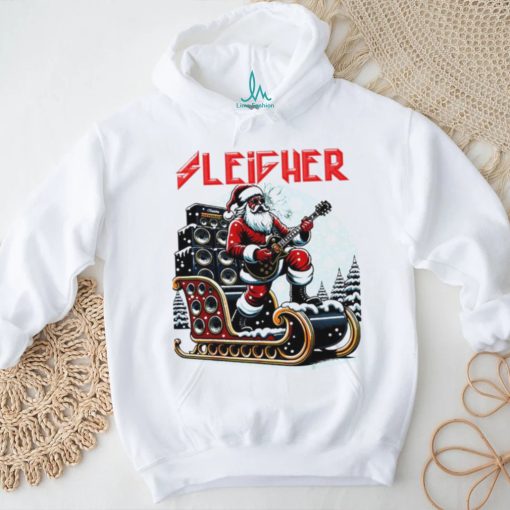 Sleigher hail Santa heavy metal Christmas rock shirt
