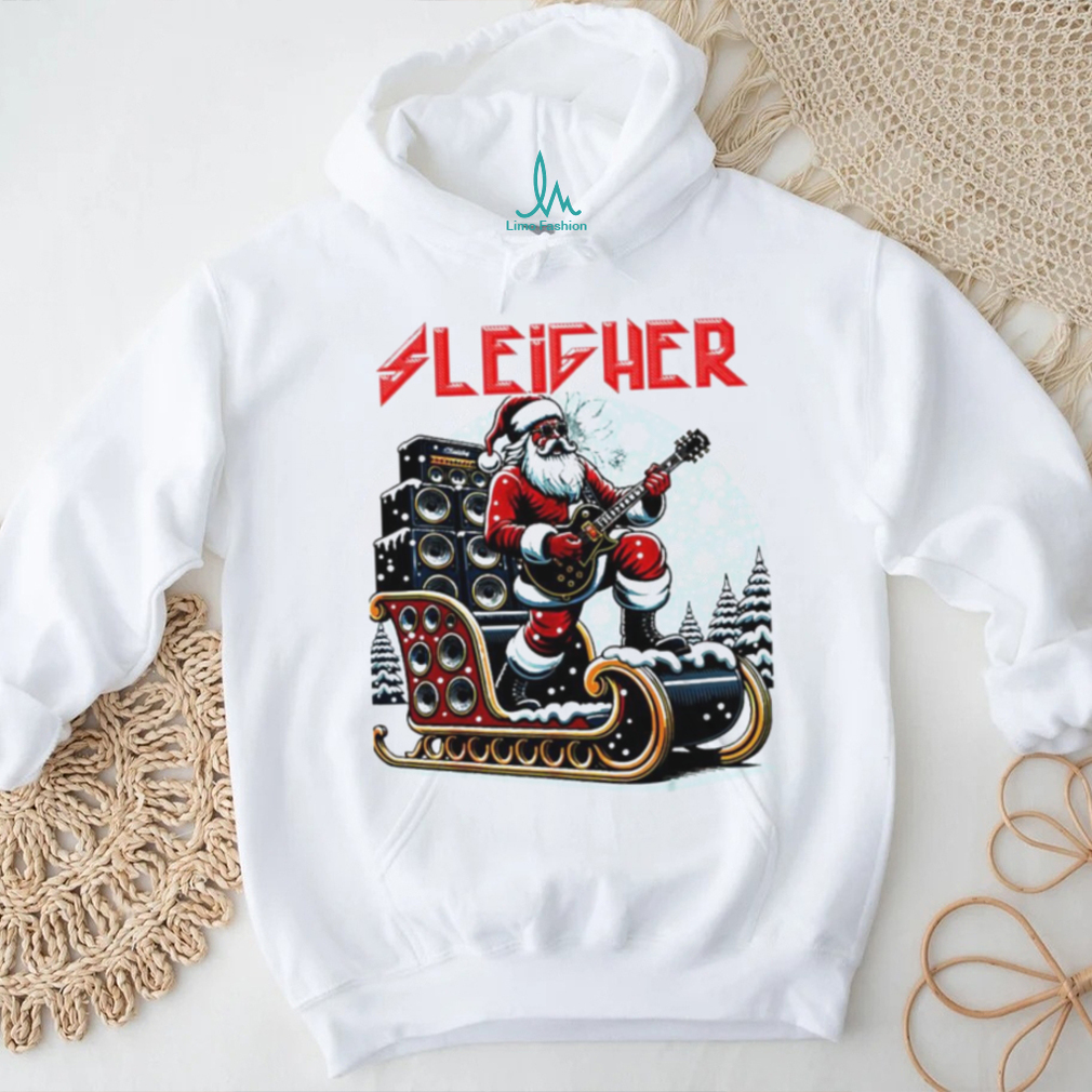 Sleigher hail Santa heavy metal Christmas rock shirt Sleigher hail Santa heavy metal Christmas rock shirt