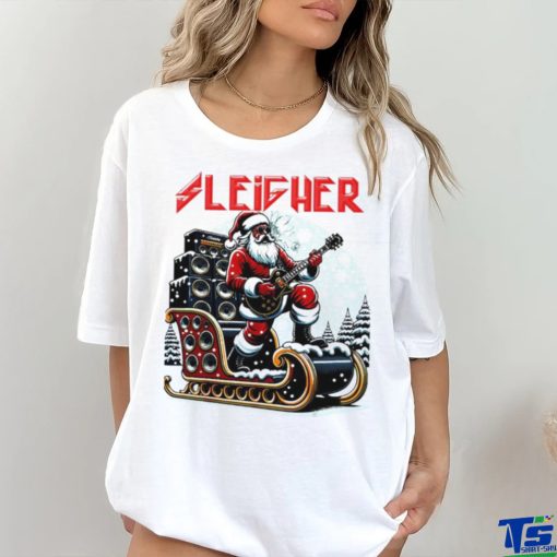 Sleigher hail Santa heavy metal Christmas rock shirt