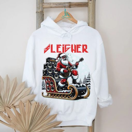 Sleigher hail Santa heavy metal Christmas rock shirt