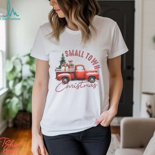 Small Town Red Truck Christmas T Shirt