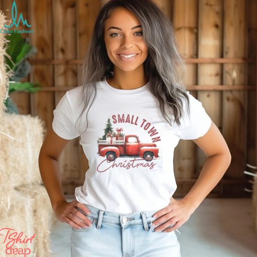 Small Town Red Truck Christmas T Shirt