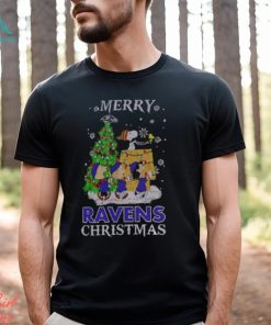 Snoopy And Friends Baltimore Ravens Merry Christmas Shirt