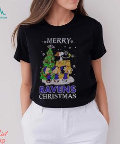 Snoopy And Friends Baltimore Ravens Merry Christmas Shirt
