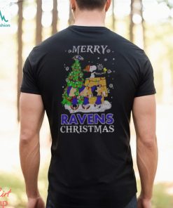 Snoopy And Friends Baltimore Ravens Merry Christmas Shirt