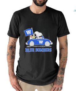 Snoopy And Woodstock Drive Car Winnipeg Blue Bombers Shirt