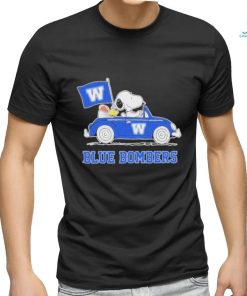 Snoopy And Woodstock Drive Car Winnipeg Blue Bombers Shirt