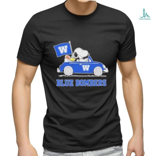 Snoopy And Woodstock Drive Car Winnipeg Blue Bombers Shirt